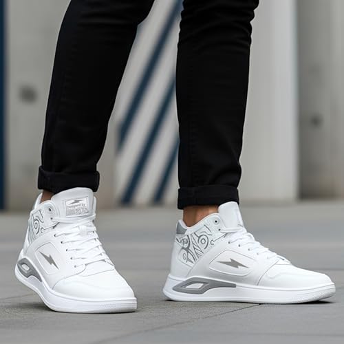 Image of BRUTON Thunder Strike-219 Men's Casual Sneakers | Stylish Lightweight Lace-Up Shoes for Men | Comfortable Walking Shoes | Trendy Fashion Footwear