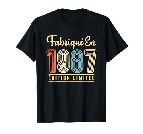Anniversaire Homme 38 ans Fabriqué en 1987 Vintage Humour T-Shirt