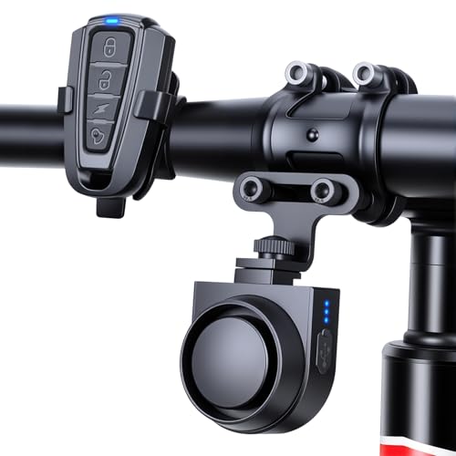 EQIIO 115dB Wireless Electric Bike Horn with Anti-Theft Alarm,Bike Alarm