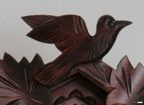 German Cuckoo Clock 8-day-movement Carved-Style 12.00 inch - Authentic black forest cuckoo clock by Hekas