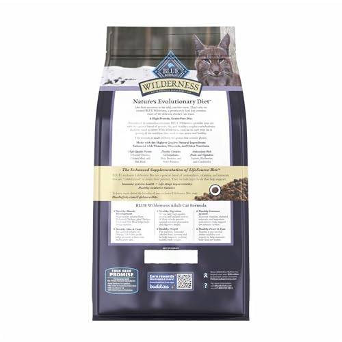 Blue Buffalo Wilderness Nature's Evolutionary Diet High-Protein, Grain-Free Natural Dry Food for Adult Cats, Chicken, 6-lb. Bag
