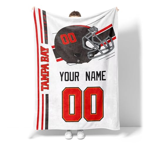 Image of Tampa Throw Blanket Custom Name and Number Personalized Gifts for Men and Women