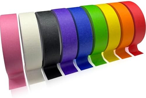 Colored Painters Tape, Premium Masking Master Tape, Multi-Surface Paint Tape, Removes Easily, Colorful Craft Paper Tape for Wall Painting Art Scrapbook Supplies (0.94 Inch Wide, 198yd =0.94IN*22yd*9)
