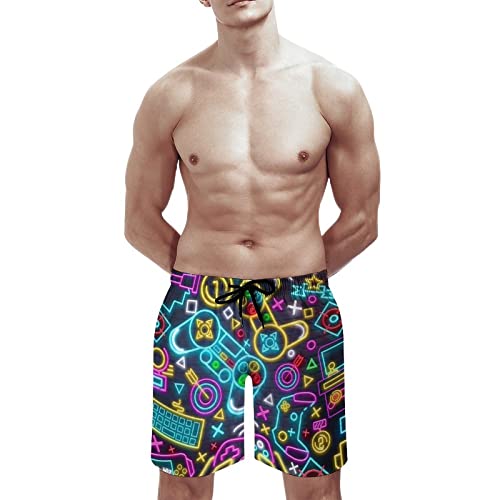 Video Game Art Gaming Mens Swim Trunks Quick Dry Beach Shorts Mesh Lining Swimwear Bathing Suits with Pockets2