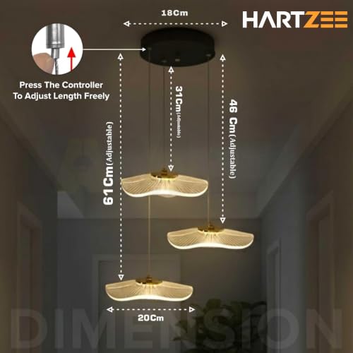 Image of Elio Wave 2 Pack Chandelier Modern Hanging Pendant Lights Warm White Ceiling Lamp for Living Room Bedroom Dining Area Kitchen Cafe Decorative Designer Ceiling Light