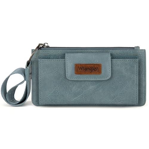 Image of Montana West X Wrangler Wristlet Wallet Large Clutch Women's Wallets Rfid Card Cases & Money Organizers with Coin Purse and Smooth Zipper