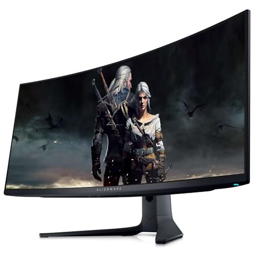 Image of Dell Alienware 34 Curved QD-OLED Gaming Monitor - 34.18 inch WQHD (3440x1440) 21:9-165Hz - 0.1ms GTG - 1800R - DCI-P3 99.3% - sRGB 149% - AMD FreeSync Premium Pro - VESA AdaptiveSync Display