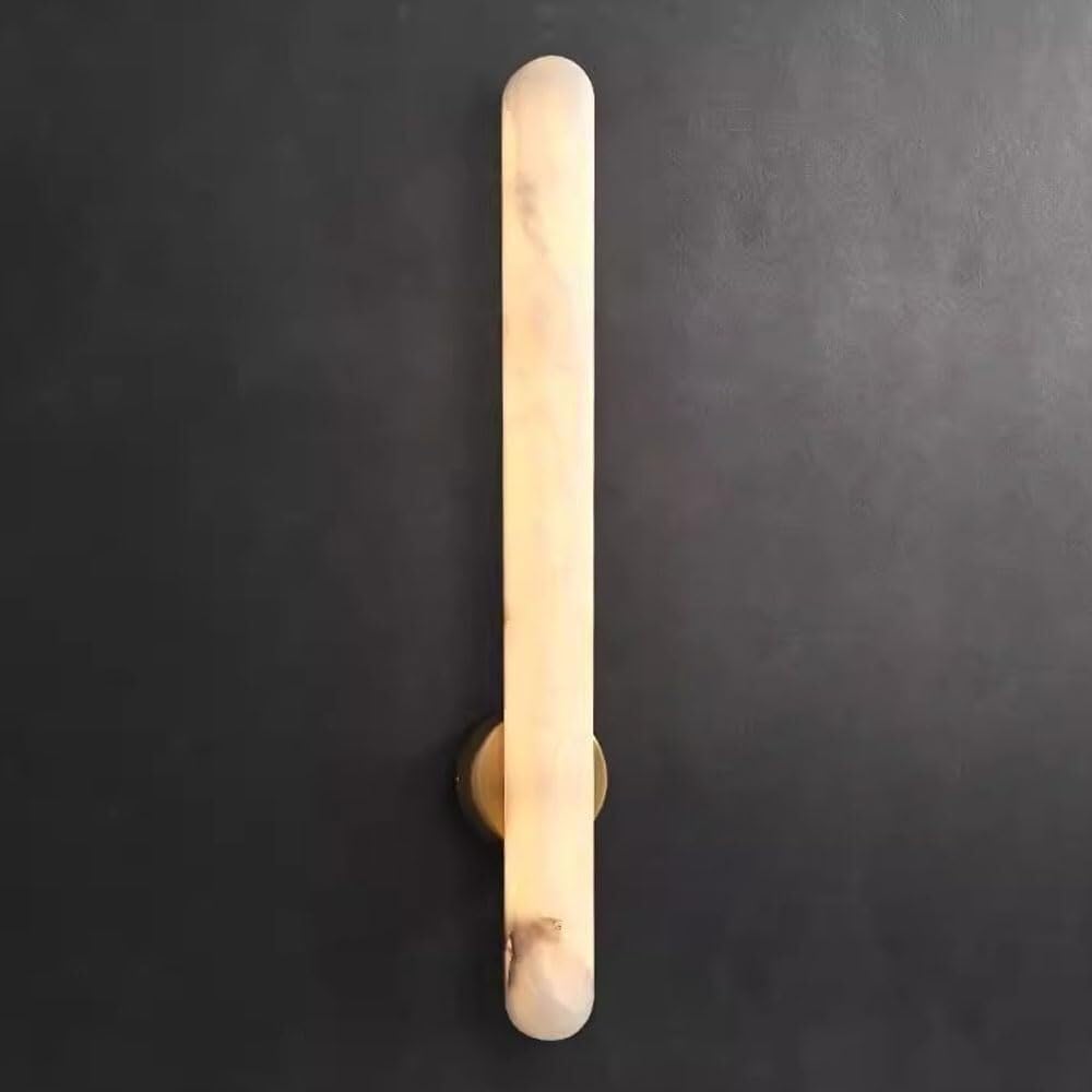 TONFON Natural Alabaster Wall Lamp Nordic LED Wall Sconce Marble Staircase Lighting Wall Mounted Lamp for Bedroom Bedside Living Room Study Room Corridor Entryway Restaurant