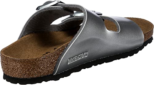 Birkenstock Girl's Slippers, Electric Metallic Silver, US:7.54
