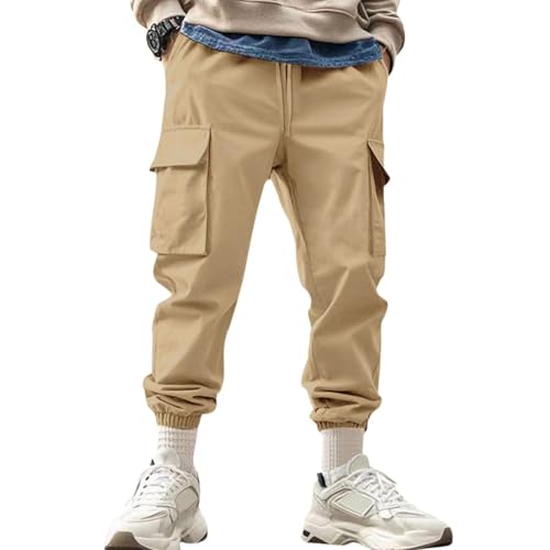 Men's Pants Breathy Frabic Casual Fashion Cargo Outdoor Cuffed Trousers with Multi Pockets Solid Pattern