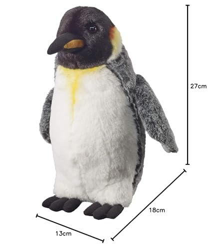 Bauer Spielwaren 'Deine Tiere mit Herz' Königspinguin stehend: Kleines Kuscheltier zum Kuscheln und Liebhaben, ideal als Geschenk, 27 cm, weiß-grau (12524)