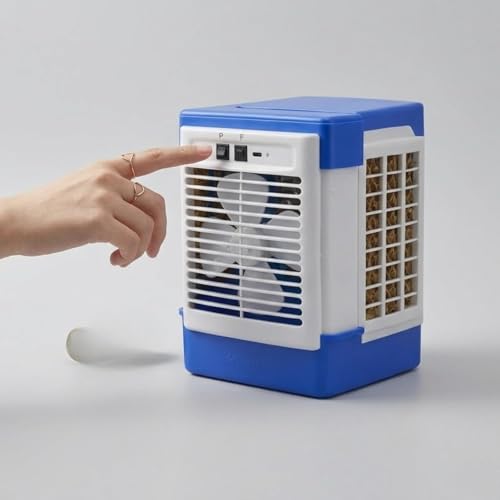 Image of Drumstone (3 years warranty) Compact Personal Desktop Air Cooler and Humidifying Fan for Office Desks and Bedside Tables, USB Powered, 3 Speed Modes, Lightweight Portable Cooling Solution