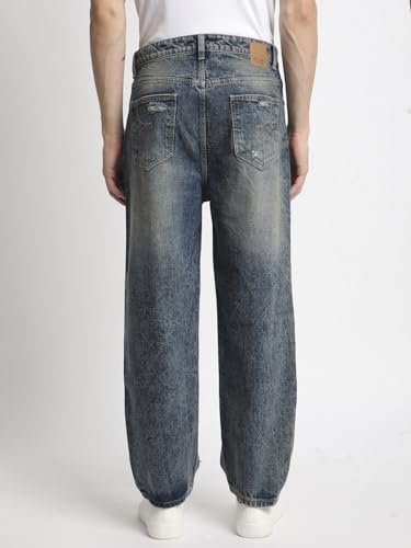 Image of BENE KLEED Men's Distressed Cotton Jeans | Classic Style | Full Sleeves | Baggy Fit |