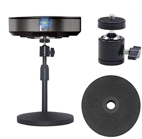 Movable Desktop Mini Projector Stand 360° Rotatable Stainless Projector Stand with 1/4in Mounting Screw, Extendable Length 8-12in,Load 6.6 lbs/3kg,Mini Projector CCTV DVR Camera Stand