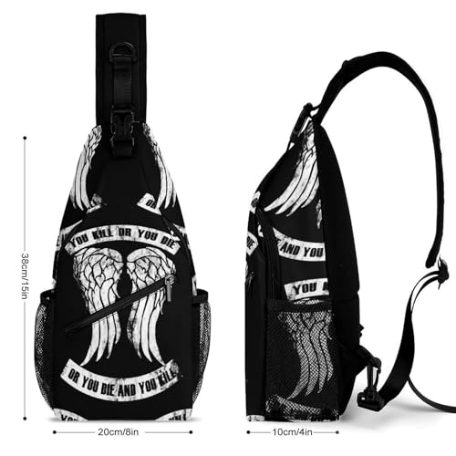 Daryl Dixon-Chapel Roan Multi-Functional Crossbody Bag With Storage Pockets And Anti-Loss Key Strap, Adjustable For Chest Shoulder 38x20cm2