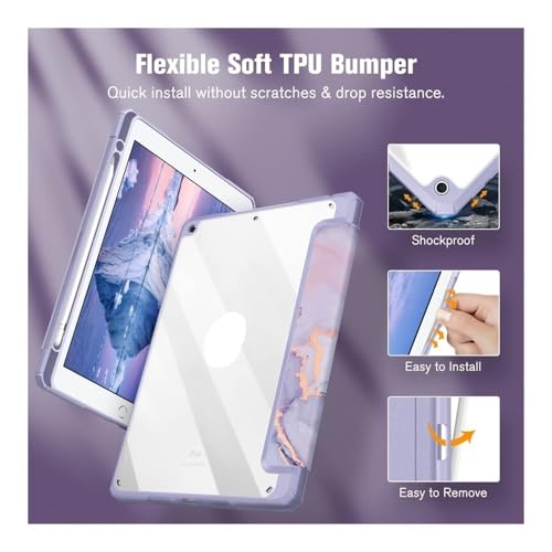 Coque iPad 10e génération 10.9 pouces marbre vert foncé housse avec stylet - 3