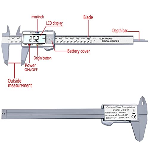 Suwmiarka Cyfrowa Metalowa 0-150 Mm, Elektroniczna, Precyzyjna, Suwmiarka, Mikrometr, Linijka, Plastikowe Narzędzia Pomiarowe, Linijka Led Z Dużym Ekranem