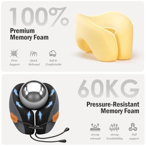 Image of Ergonomic Travel Pillow,100% Memory Foam Travel Neck Pillow For Airplanes