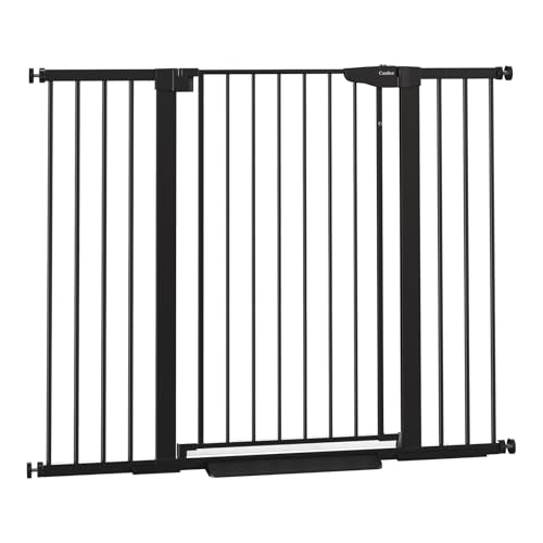Image of Cumbor 36" Extra Tall 50" Wide Baby Gate, Safety Dog Gate for Stairs, Charcoal