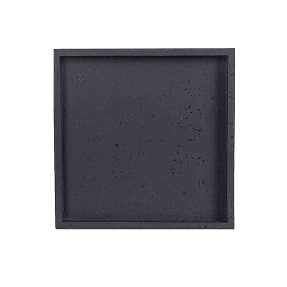 Soucoupe pour pot de fleurs en résine noire palette carrée haut de gamme