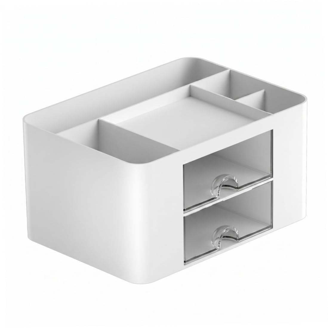 Ngbbby Desktop Organizer With Drawers, 6-compartment Desk Pen Holder Clear Drawer Desk Storage Organizer (White), Drawers