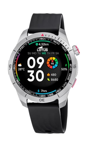 Imagen de LOTUS Reloj Inteligente Hombre Smartwatch Hombre de Caucho Negro Resistente al Agua IP65 GPS
