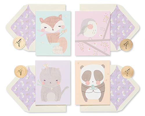 Image of Papyrus Blank Cards with Envelopes, Playful Critters (20-Count)