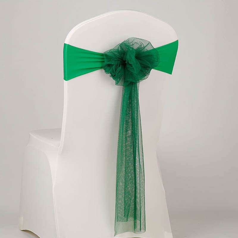 Fasce for sedie in organza trasparente con nodo, coprisedia fiocco(14)
