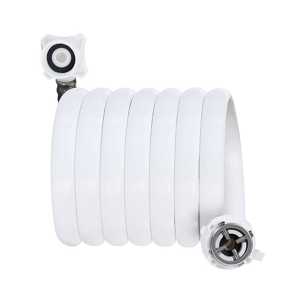 Elastyczne złącza kranowe, Wąż doprowadzający wodę do pralki, gwint 1/2” 3/4”, kolano 90 stopni, PVC, biały, 1,5-5 m(5M)