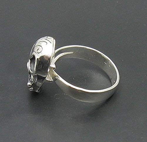 Bague crâne argent 925 réglable solution taille unique Empress R000844 - 5