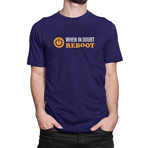 Image of DUDEME When in Doubt Reboot T-Shirt, 100% Cotton T-Shirts for Programmer, Coding, Developer, Software Mens, Round Neck T Shirts for Women, Half Sleeve Tshirt for Men