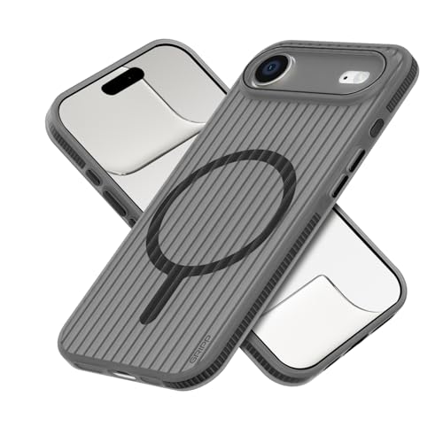 Image of GRIPP Slimfit Case Compatible with Mag-Safe for iPhone Air | Ultra-Thin, Corrugated Design, Matte Frosted Finish, Raised Edges, Anti-Scratch, Sleek & Lightweight Back Cover - Black