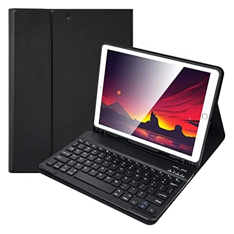 Lively Life iPad Keyboard Case 9.7 inch, Detachable Bluetooth keyboard for iPad 6th Generation,iPad 5th Generation, iPad Pro 9.7 inch, iPad Air 2/1, with Auto Wake/Sleep & Built-in Pencil Slot- Black Cover