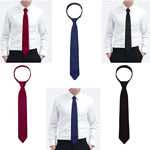 3 Peças de Gravata de Negócios Clássica Tecida Masculina Gravata Fina Fina Formal Gravata de Malha F