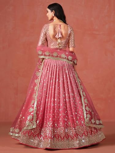 Delisa Indian Ready To Wear Lehenga Choli For Women With Duppatt and Stitched Blouse, Bridesmaid, Party, Festival Wear-70863