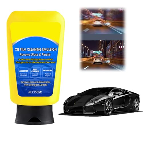 Oil Film Cleaning Emulsion, Glass Cleaner for Home and Auto Clean...