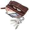 Gusti Schlüsseltasche Leder – Kompaktes Schlüsseletui für Damen & Herren, Vintage Schlüsselanhänger Organizer, Praktische kleine Autoschlüssel Tasche Braun mit Reißverschluss #4