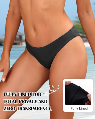 Image of Tempt Me Women Low Rise Bikini Bottoms - Moderate Coverage Bathing Suit Bottoms Low Waisted Swimsuit Bottoms Brief