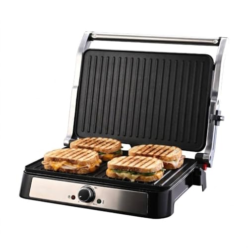 Image of Sujata 2000 W Multi Purpose XL Size Grill SG01 | Aluminium Grill Patty Plate | 180 Flat Open | Teflon Coating | Cool Touch Metal Body | Overheat protection