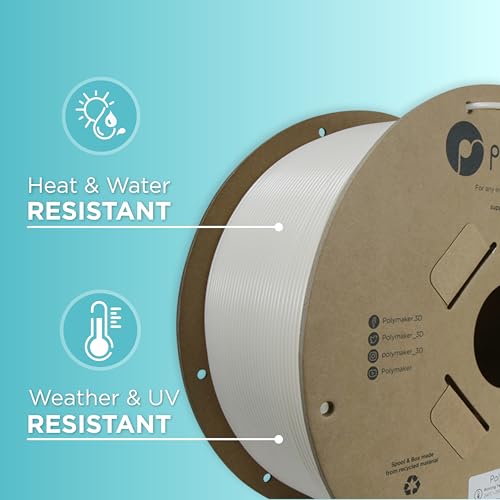 Image of Polymaker ASA Filament 1.75mm White, 3kg ASA 3D Printing Filament, Heat & Weather Resistant - ASA 3D Printer Filament Perfect for Printing Outdoor Functional Parts