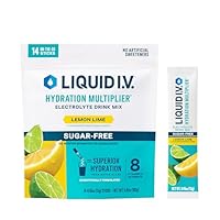Liquid I.V. Sugar-Free Hydration Multiplier - Lemon Lime – Hydration Powder Packets | Electrolyte Powder Drink Mix | Easy Open Single-Serving Sticks | Non-GMO | 1 Pack (14 Servings)