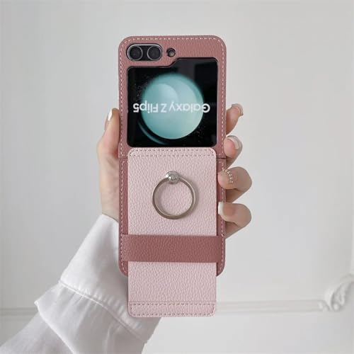 Coque Z Flip 5 en cuir rose : l'élégance d'une finition premium