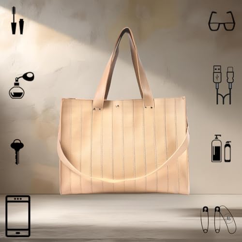 Image of JENN Weekender Tote Bag - Stylish and Durable Travel Tote for Women | Large Capacity Handbag for Short Trips, Getaways, Gym, or Daily Commute