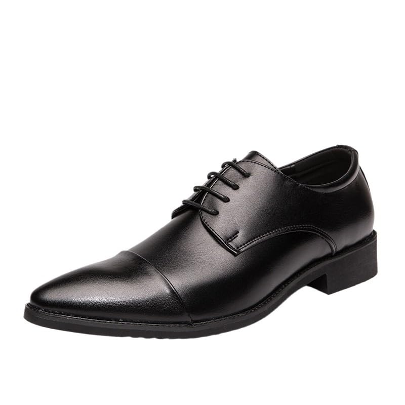 Fashion Men's Dress Oxford Shoes Waterproof Leather Lace-up Brogue Business Anti-Slip Non Slip Classic