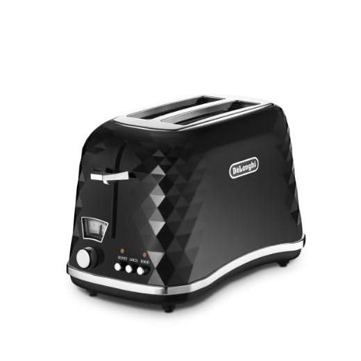 DeLonghi Brilliante Tostador con luz de indicación, 900 W, 50-60 Hz, 2 rebanadas, Plástico, Negro