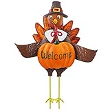 FUNPENY Thanksgiving Turkey Decors, 3D Metal Turkey Garden Stakes Fall Harvest Decoration, Happy...