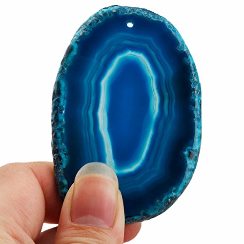 Tranche d'agate polie Rockcloud, idée cadeau idéale pour création de colliers DIY