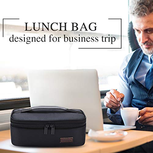 Gloppie Small Lunch Bag For Men Women Insulated Lunch Box Mini Lunchbox Thermal Lunch Boxes Adult Lunch Pail Petty Food Containers Portable Cooler Bags Reusable Snack Bag Loncheras Para Hombres Black #TOP7