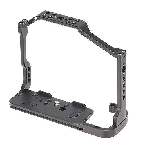 Image of FocusFoto Camera Cage for Nikon Z8 Mirrorless Camera, Aluminium Video Stabilizer Rig with Cold Shoe, 1 /4 inch Screw Mouting, 3 /8 inch-16 Locating Pins for Arri Grip, Quick Release Plate for Arca-Swiss Tripod