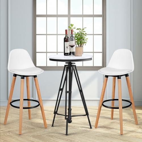 SlickBlue Set de 2 Butacos para Bar de 28.5 Pulgadas con Patas de Madera de Haya y Reposa Pies miniatura 2